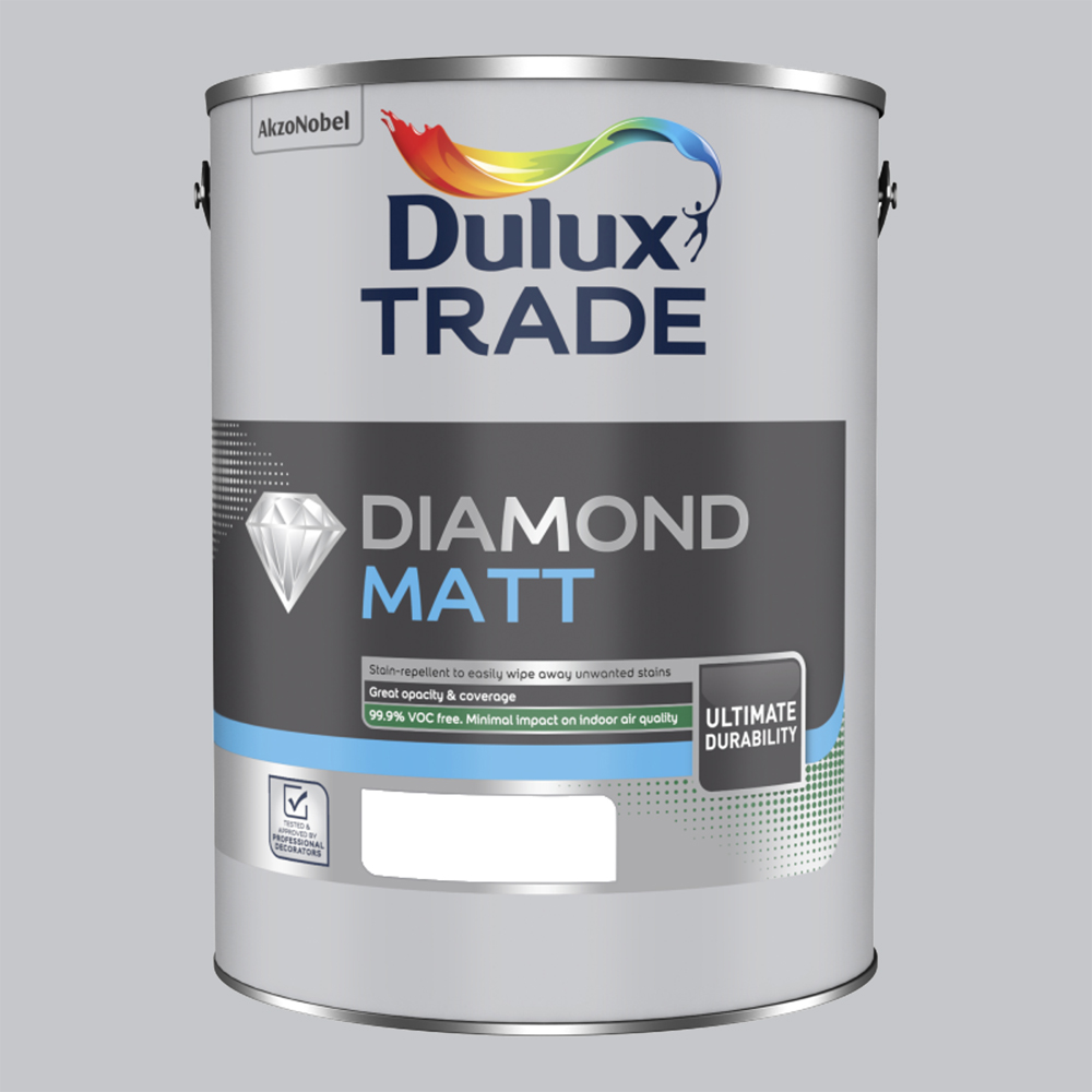 Dulux Trade Dove Walls and Ceilings Diamond Matt Paint 5L Image 2