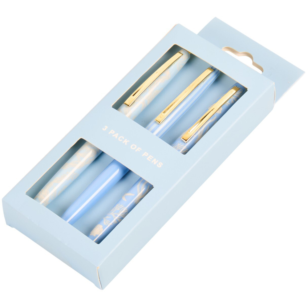 Set of 3 Seashell Pens Blue Image 2