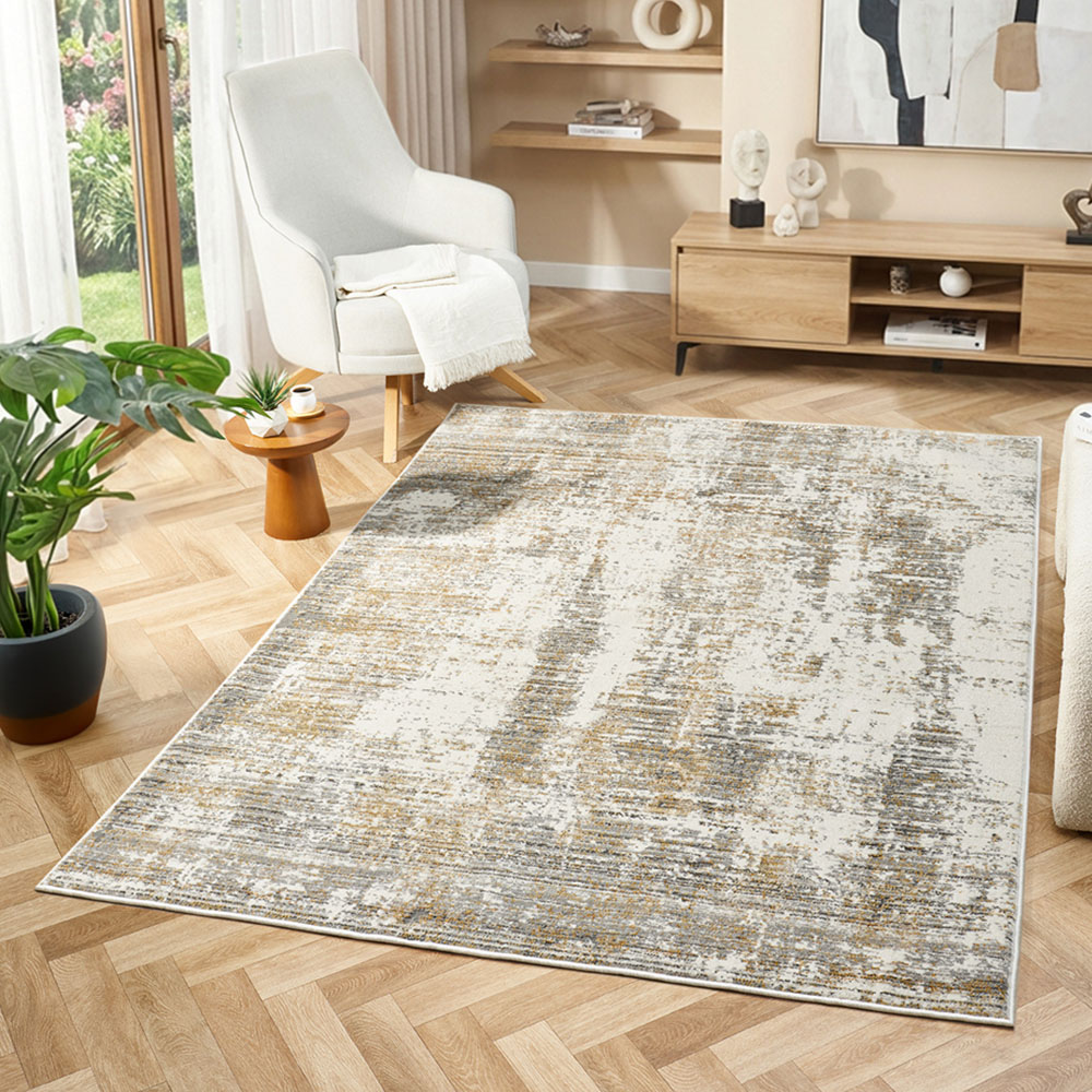 Portland Urco Theta Delta Cream Non Slip Rug 80 x 150cm Image 1