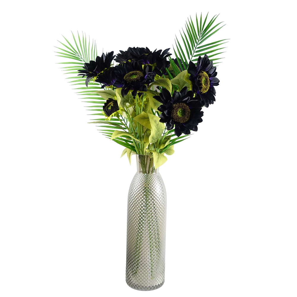 Botanik Smoke Grey Tall Diamond Glass Vase 50cm Image 8
