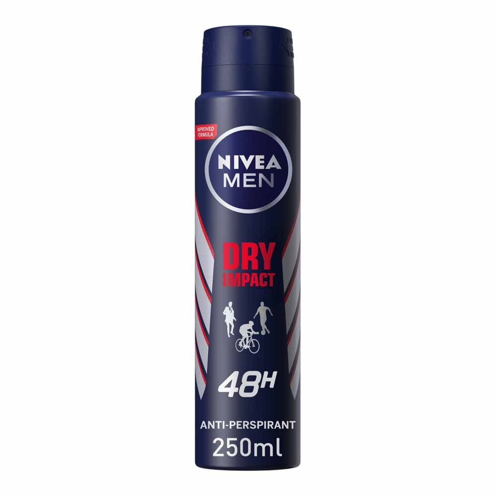 Nivea Men Dry Impact Anti Perspirant Deodorant Spray Case of 6 x 250ml Image 2
