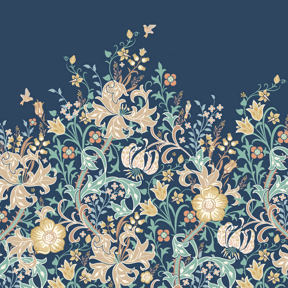 Origin Murals Trailing Lily Navy Wall Mural Image 2