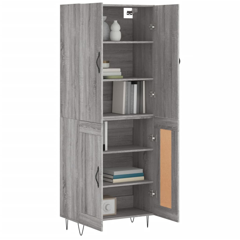 vidaXL 4 Door Grey Sonoma Highboard Image 3