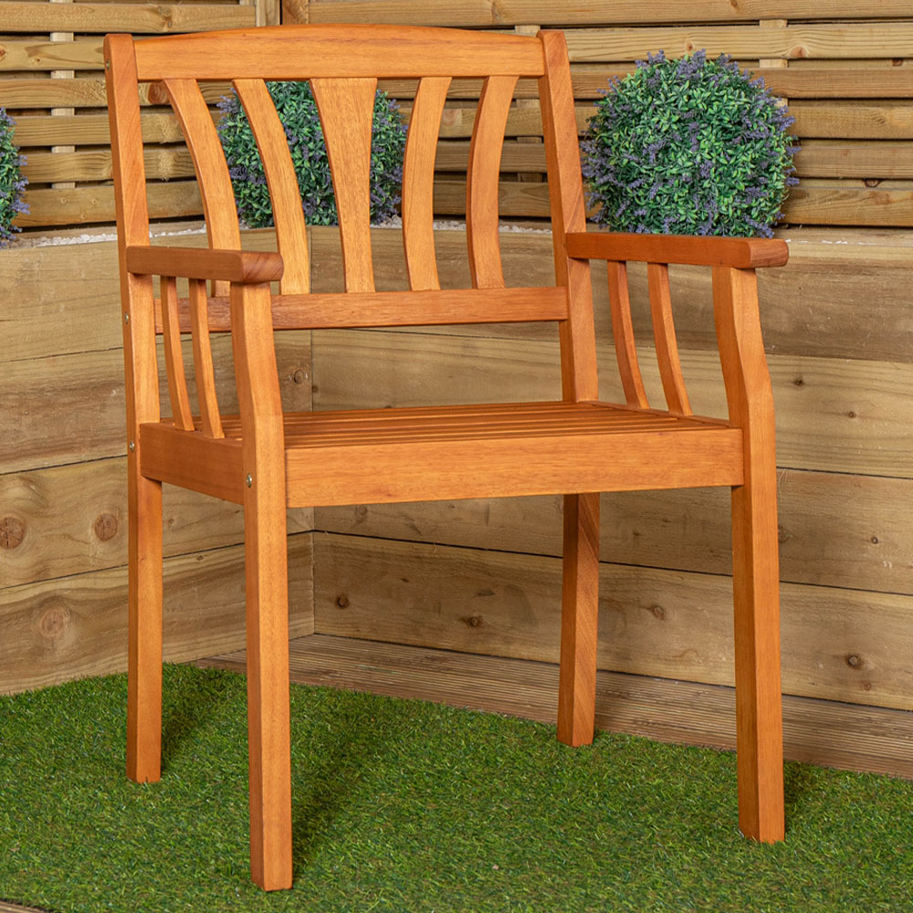 Samuel Alexander Kapalua Wooden Slatted Outdoor Dining Chair Image 1