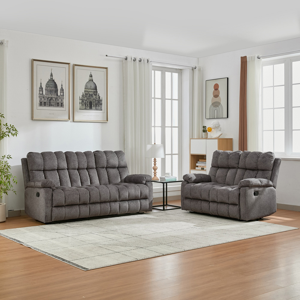 Furniture One 5 Seater Manual Recliner Sofa Set Image 4