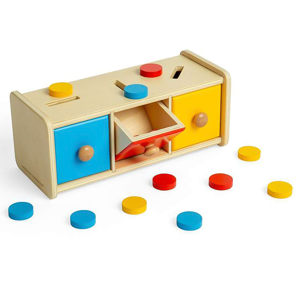 Bigjigs Toys Kids 16 Piece Wooden Token Montessori Colour Sorting Toy Image 4