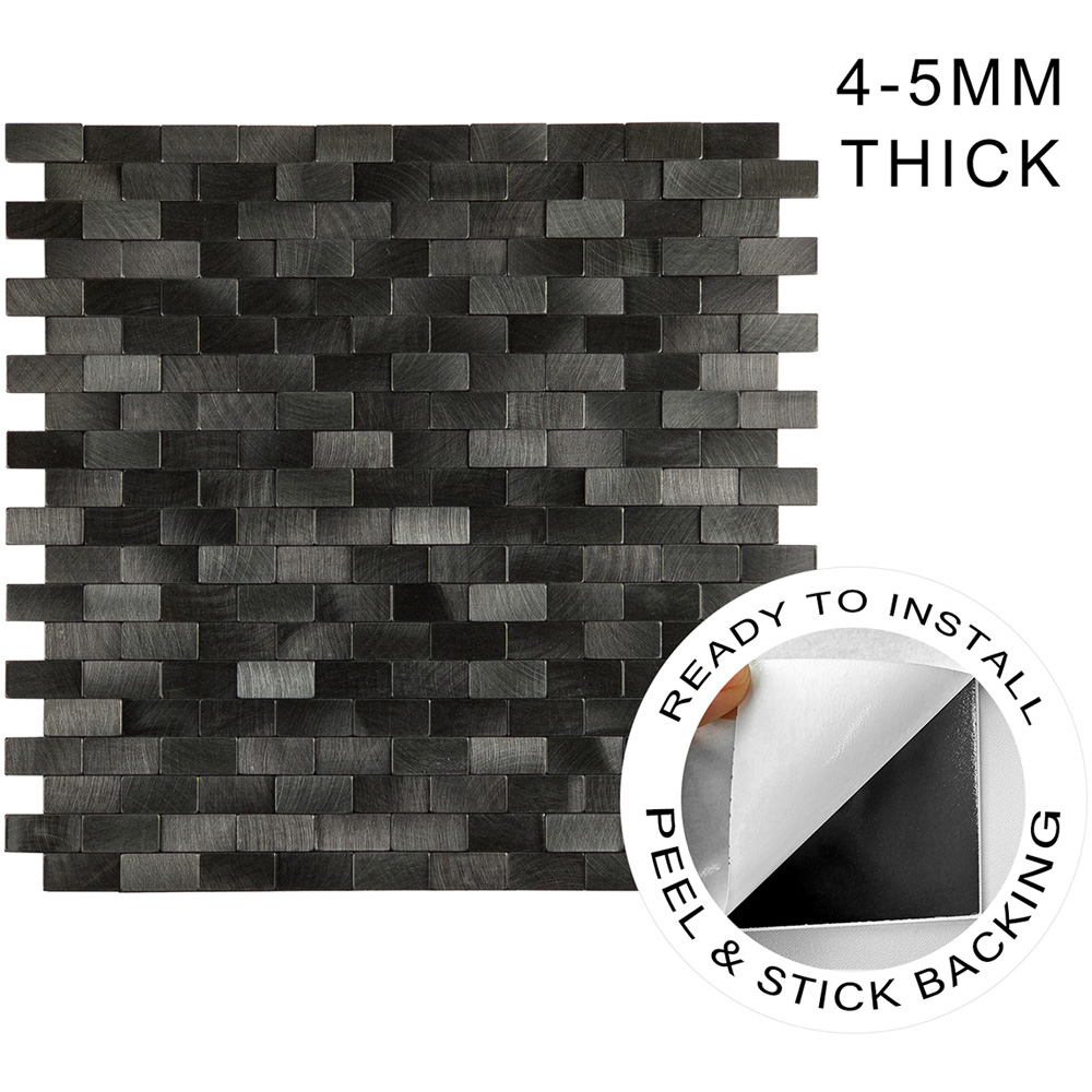 Britwall Urban Alloy Pattern Peel and Stick Aluminium Tile 300 x 300mm Image 7