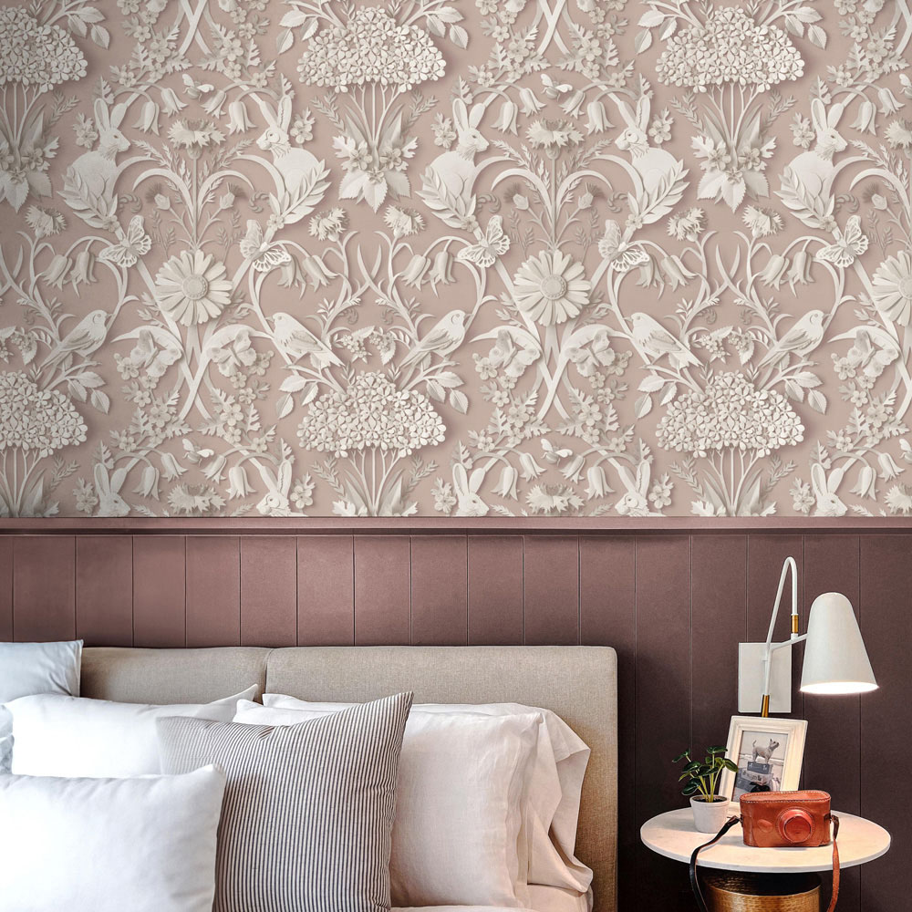 Fine Decor Woodland Pink Wallpaper Image 5