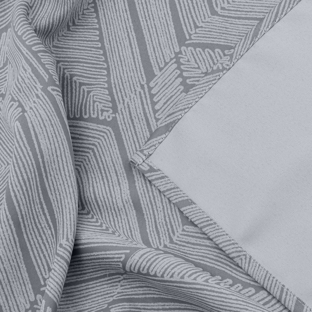 Alan Symonds Silver Geometric Aztec Print Blackout Ring Top Eyelet Curtains 168 x 183cm Image 4
