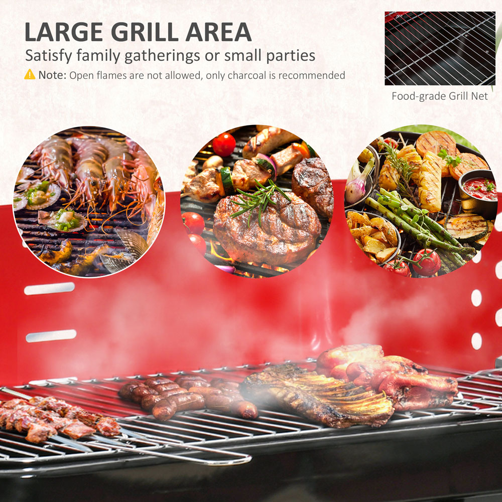 Outsunny Foldable Charcoal Trolley BBQ Grill Image 6