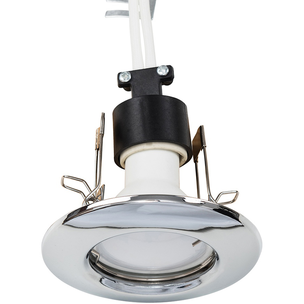 ValueLights Chrome Fixed Cool White LED Ceiling Downlight 6 Pack Image 4