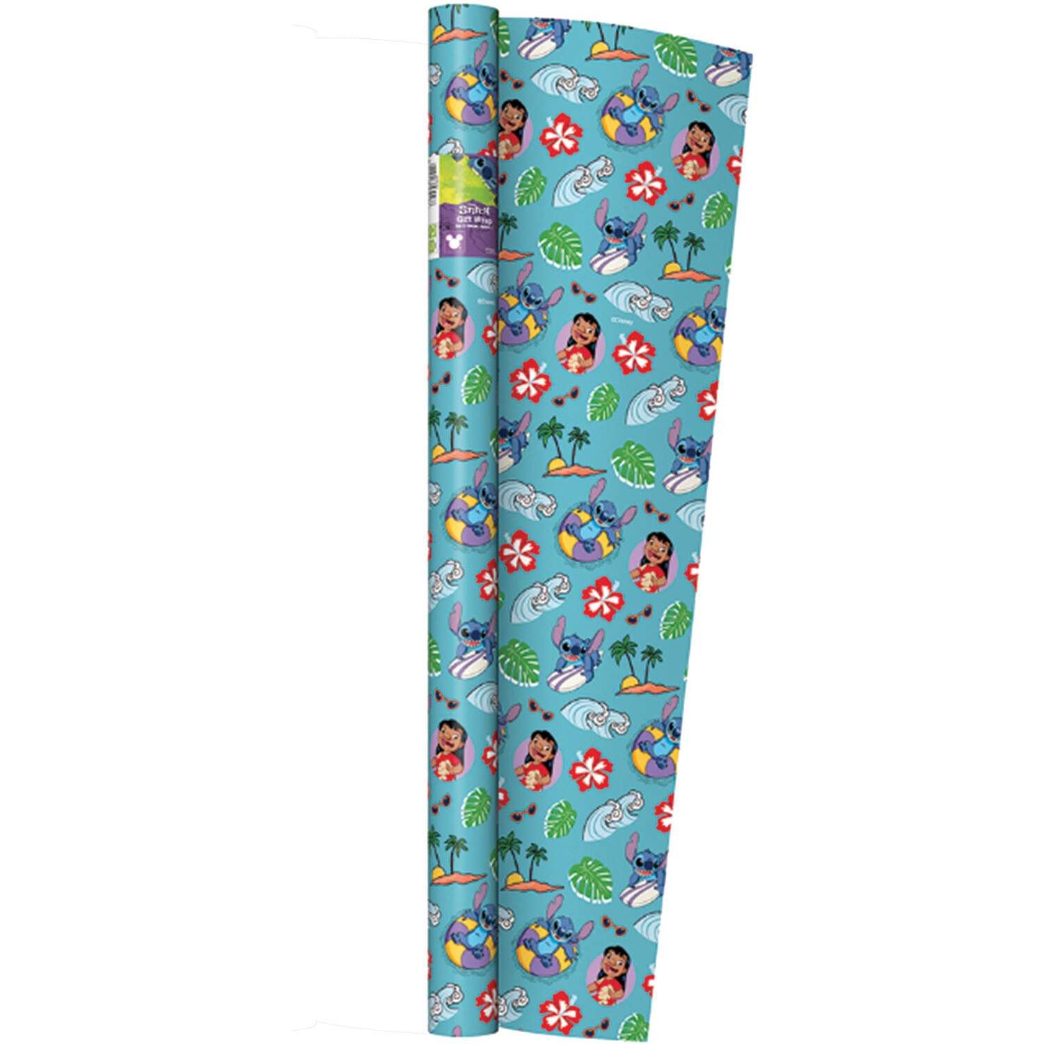 Disney Stitch Gift Wrap 2m - Blue Image