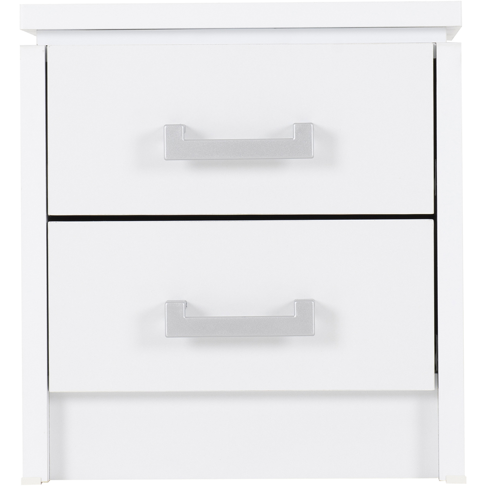 Seconique Charles 2 Drawer White Bedside Table Image 4