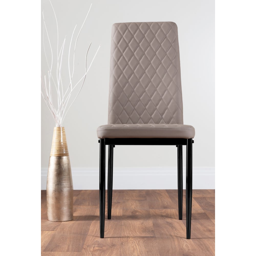 Furniturebox Valera Set of 4 Cappuccino and Black Faux Leather Dining Chair Image 2