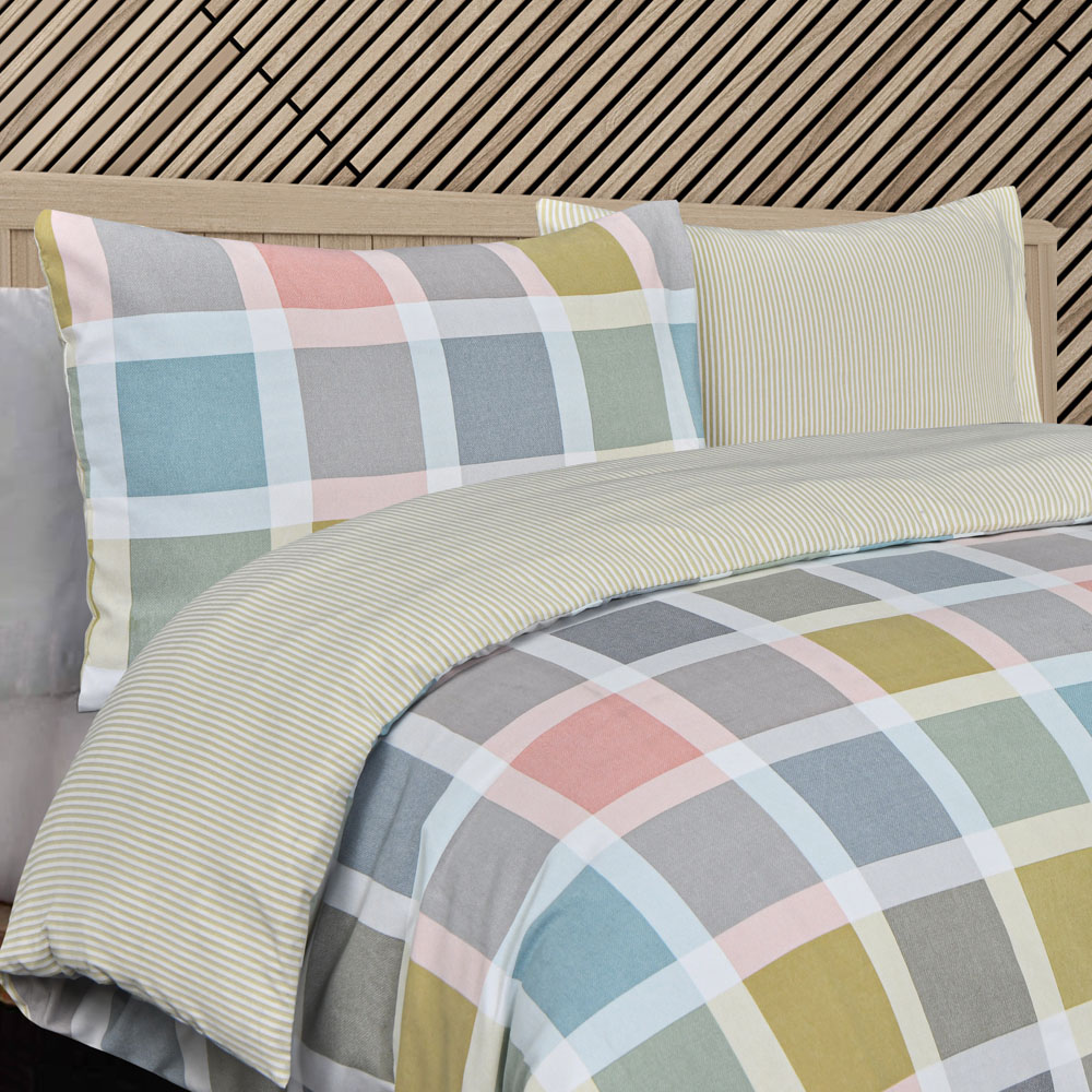 Smart Living Double Crosshatch Check Duvet Set Image 6