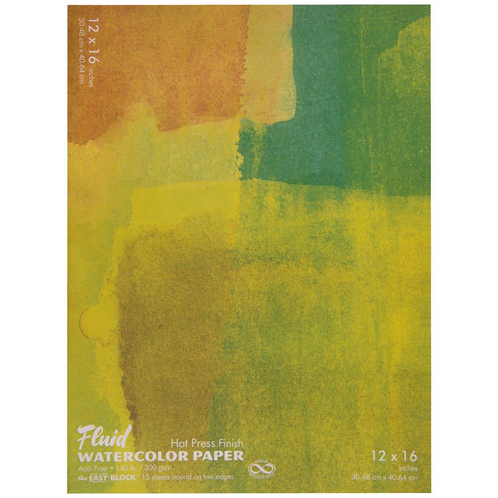 Speedball Fluid White Hot Press Watercolour Paper Block 12 x 16inch Image