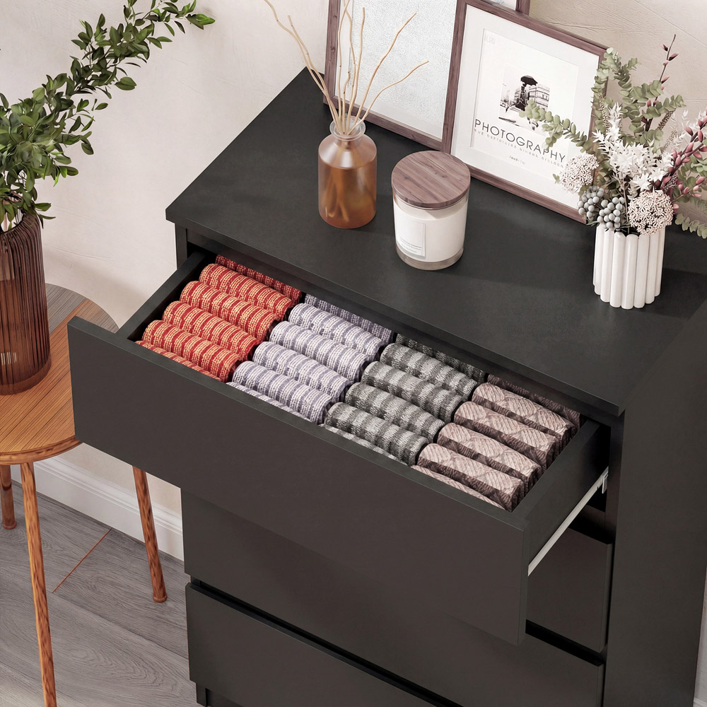 Portland 5 Drawer Black Chest of Drawers Image 3