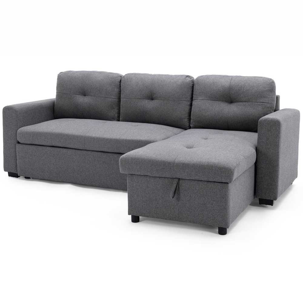 Furniture Online Newport 3 Seater Grey Corner Sofa Bed with Storage Image 4