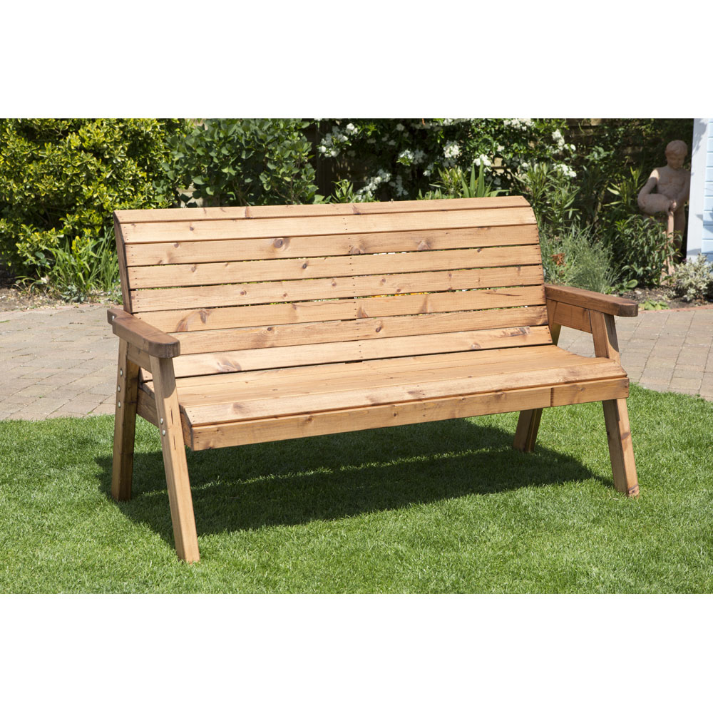 Charles Taylor 3 Seater Winchester Bench with Brown Cushions Image 2