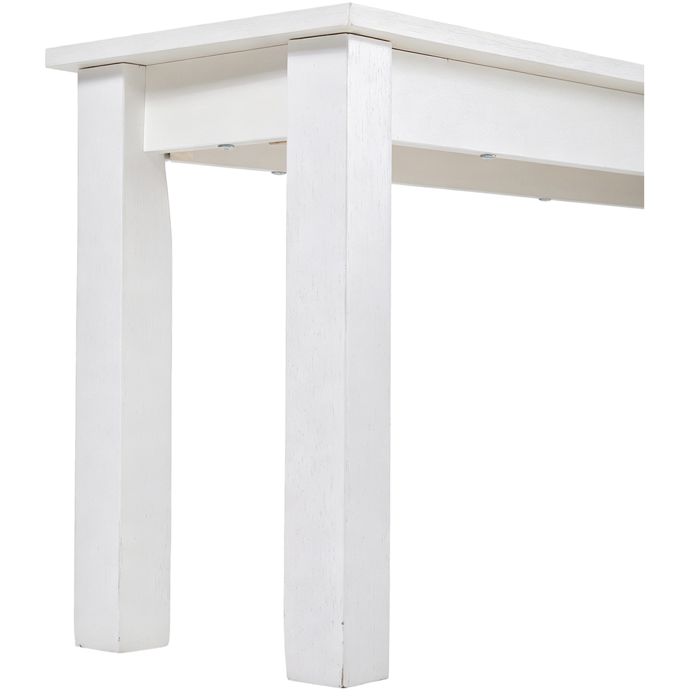 Living and Home White Wood Grain Bench with Pine Legs Image 5