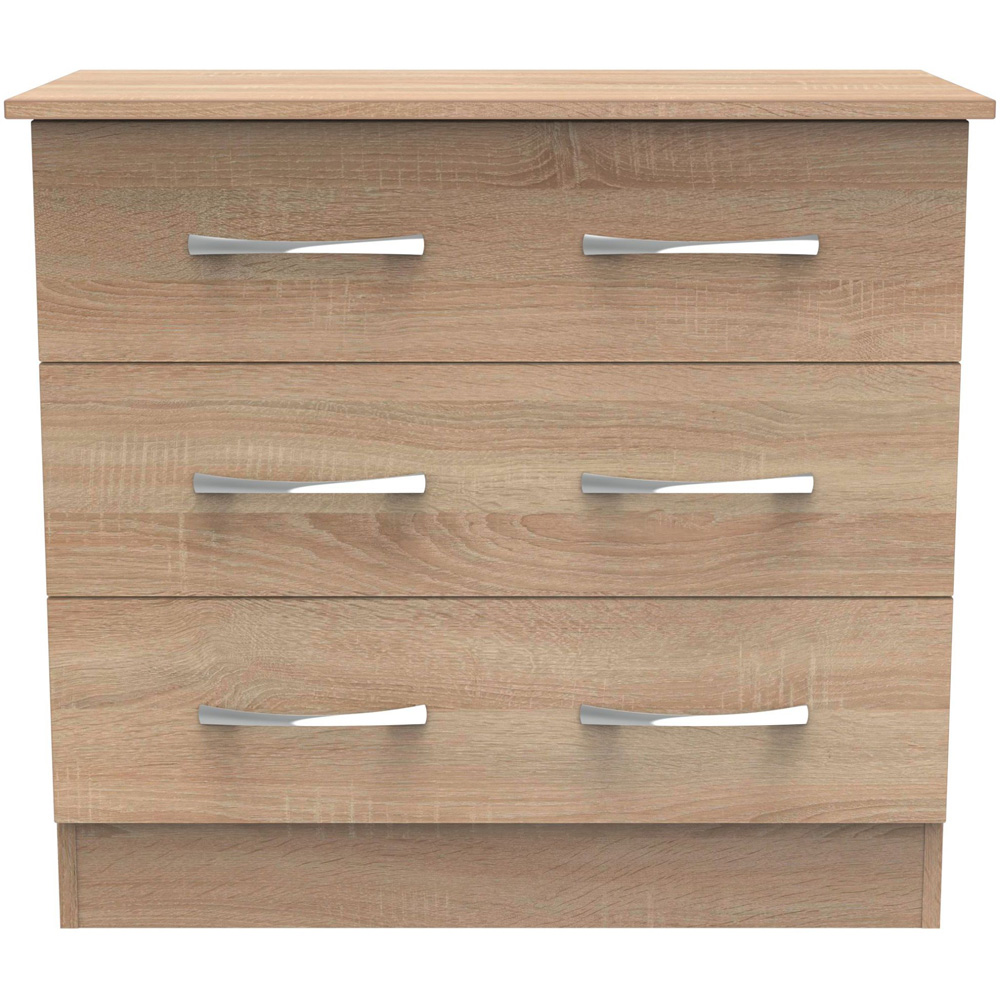 Crowndale Avon 3 Drawer Bardolino Oak Chest of Drawers Image 3