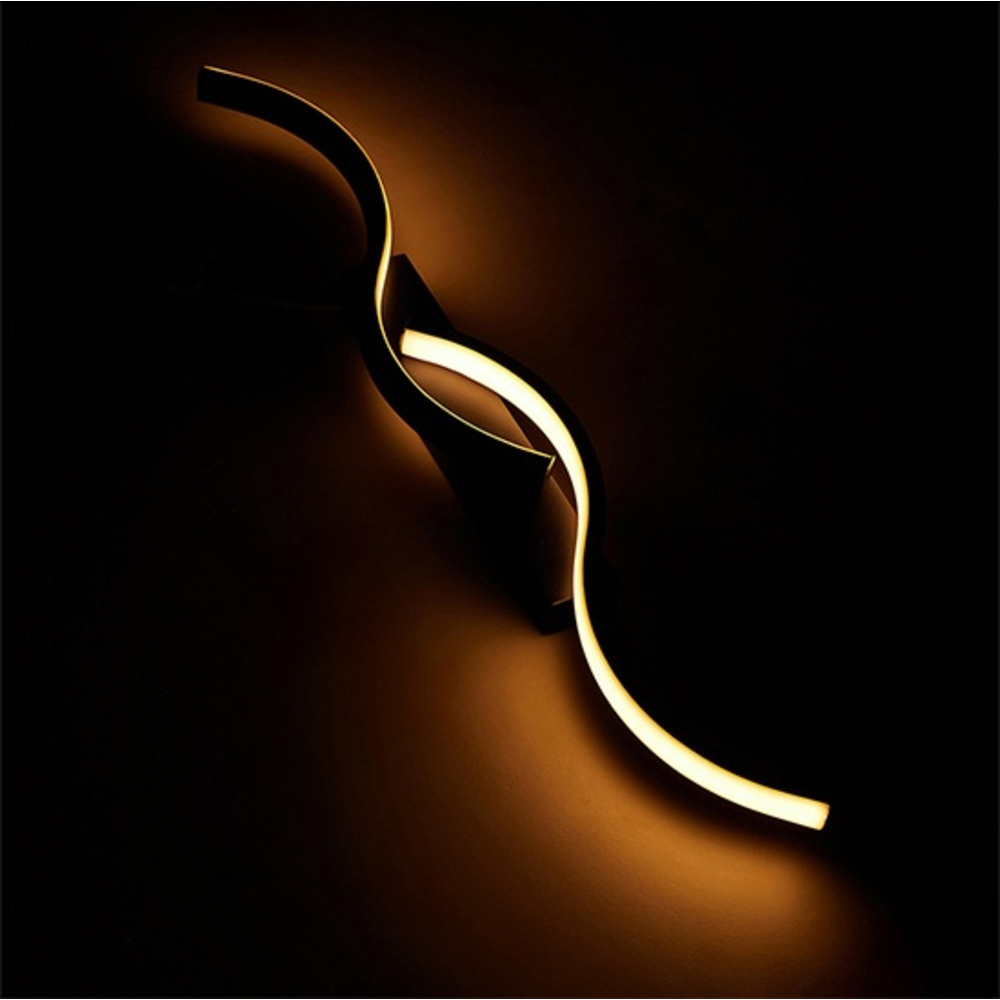Living and Home Modern Black Aluminium LED Wall Light 14W Image 2