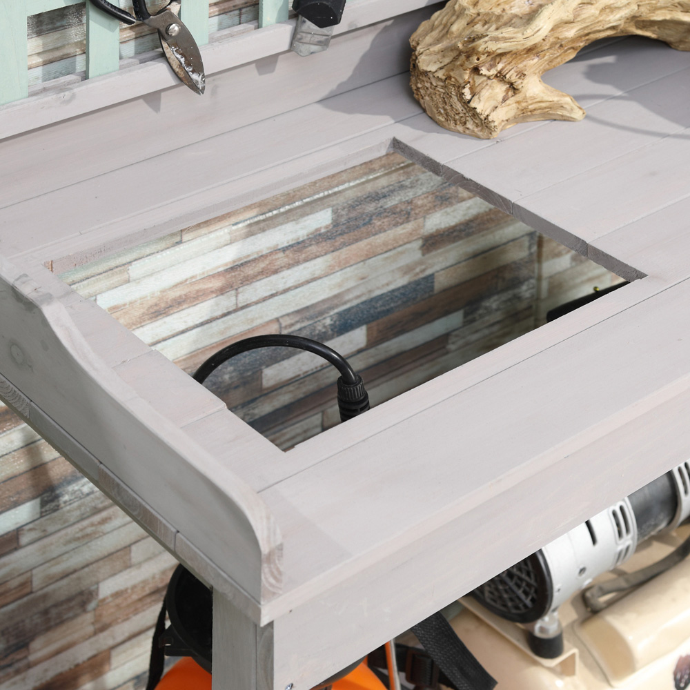 Outsunny Wooden Garden Potting Table Image 4
