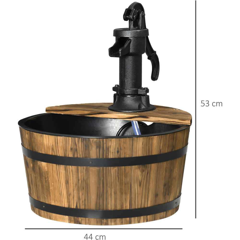 Outsunny Wooden Barrel Fountain Water Feature Image 7