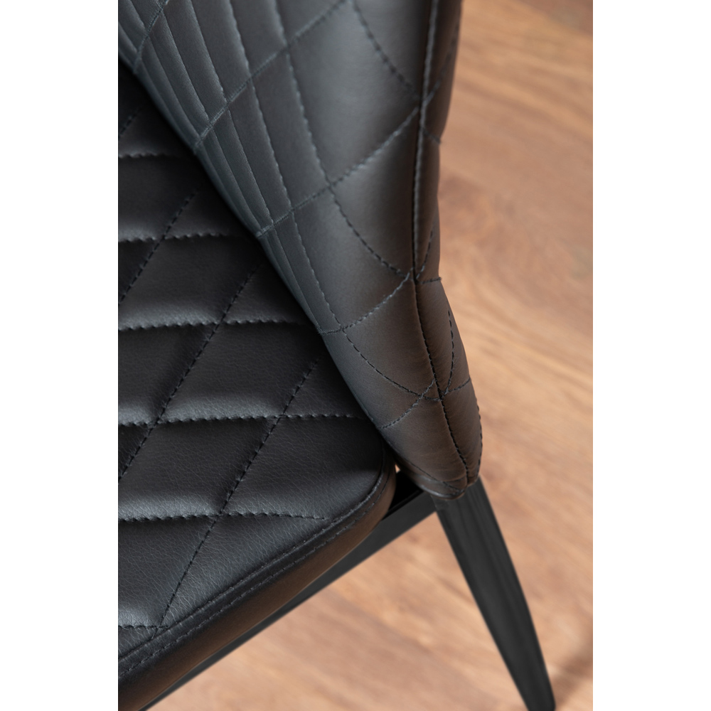 Furniturebox Valera Set of 4 Black Faux Leather Dining Chair Image 6
