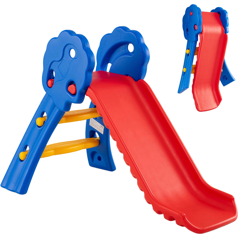 Costway 2-in-1 Toddler Multicolour Foldable Slide Image 1