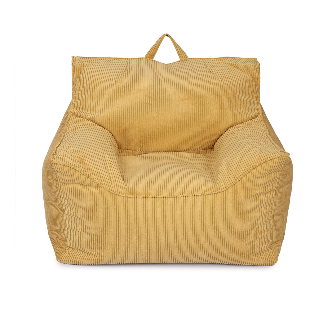 Kaikoo Mustard Cord Bean Bag Chair Image 4