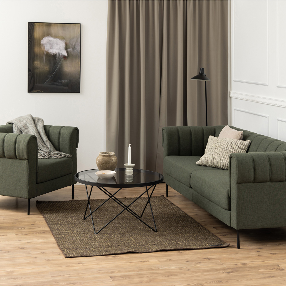 Florence Cuxton Black Smoked Glass Top Coffee Table Image 8