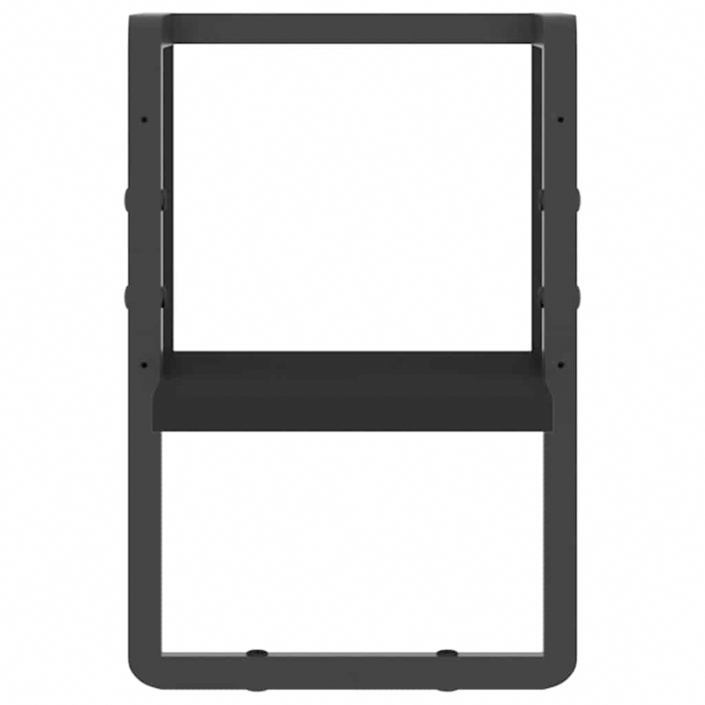 vidaXL 20cm Black Floating Wall Shelf with Bar Image 3