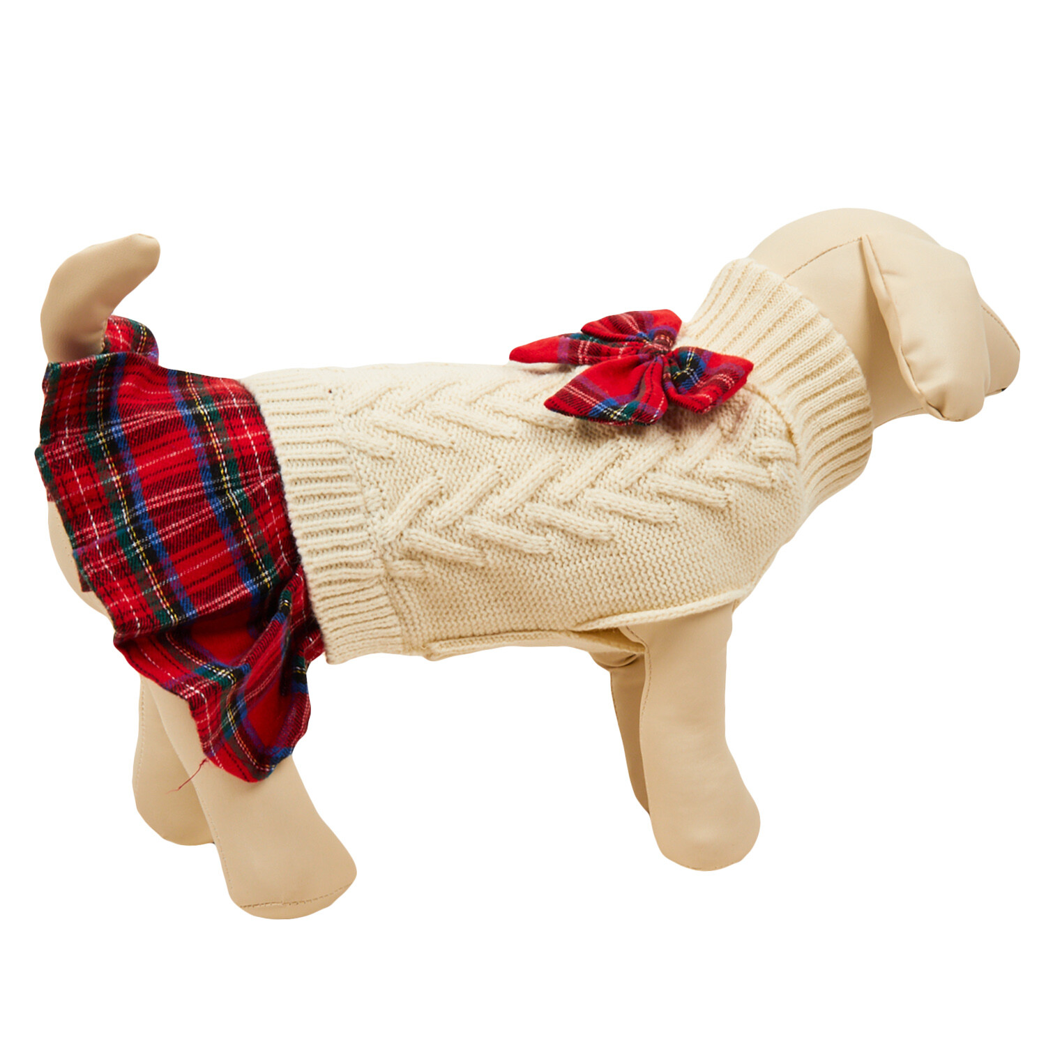 Winter Jumper Pet Dress - Cream / Extra Large Image 3