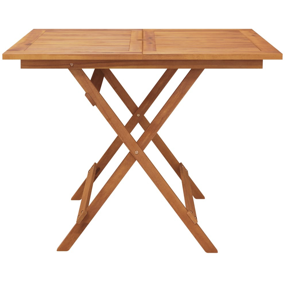 Walplus 4 Seater Foldable Solid Wood Acacia Garden Table with Parasol Hole Image 3