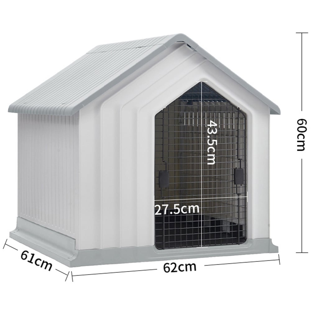 H&O Direct Grey Plastic Pet Cage with Wire Door 61 x 61cm Image 4