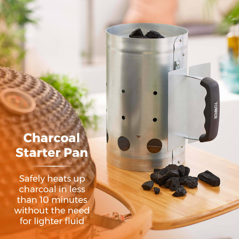 Tower 28cm Charcoal Starter Pan with Stay Cool Plastic Handle Image 2