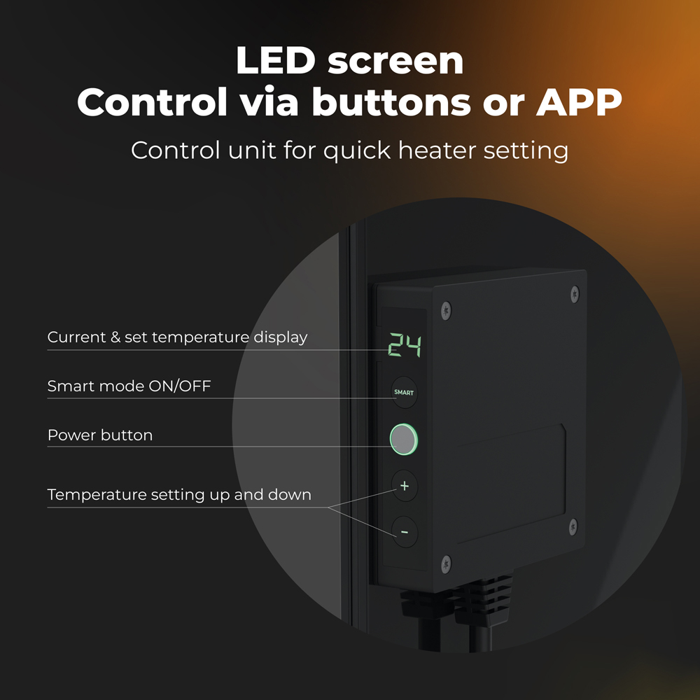 Aeno Premium Eco Smart Black Heater Image 3
