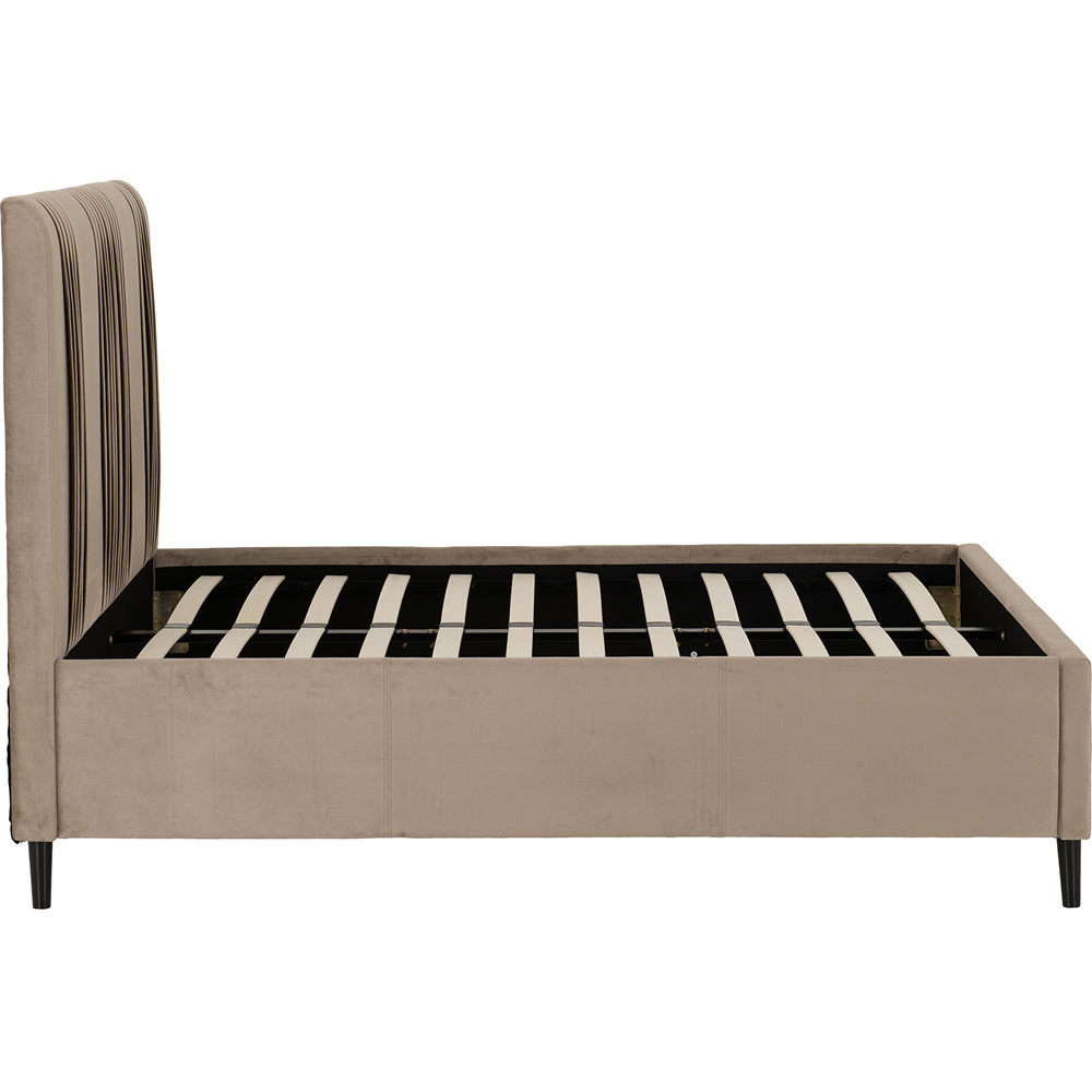 Seconique Maine Double Taupe Velvet Fabric Bed Frame Image 5