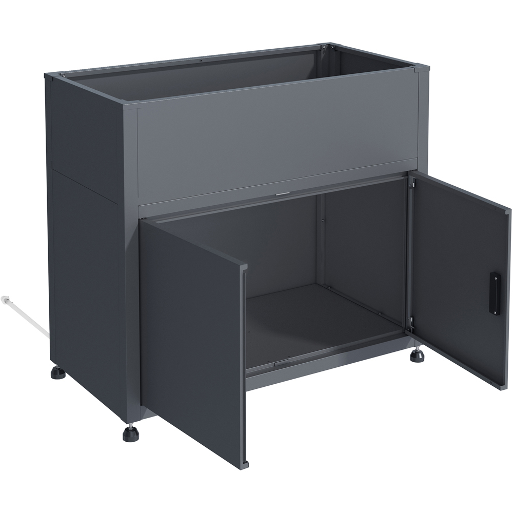 Trimetals 2.7 x 3.2ft Anthracite Raised Planter with Storage Cupboard Image 5