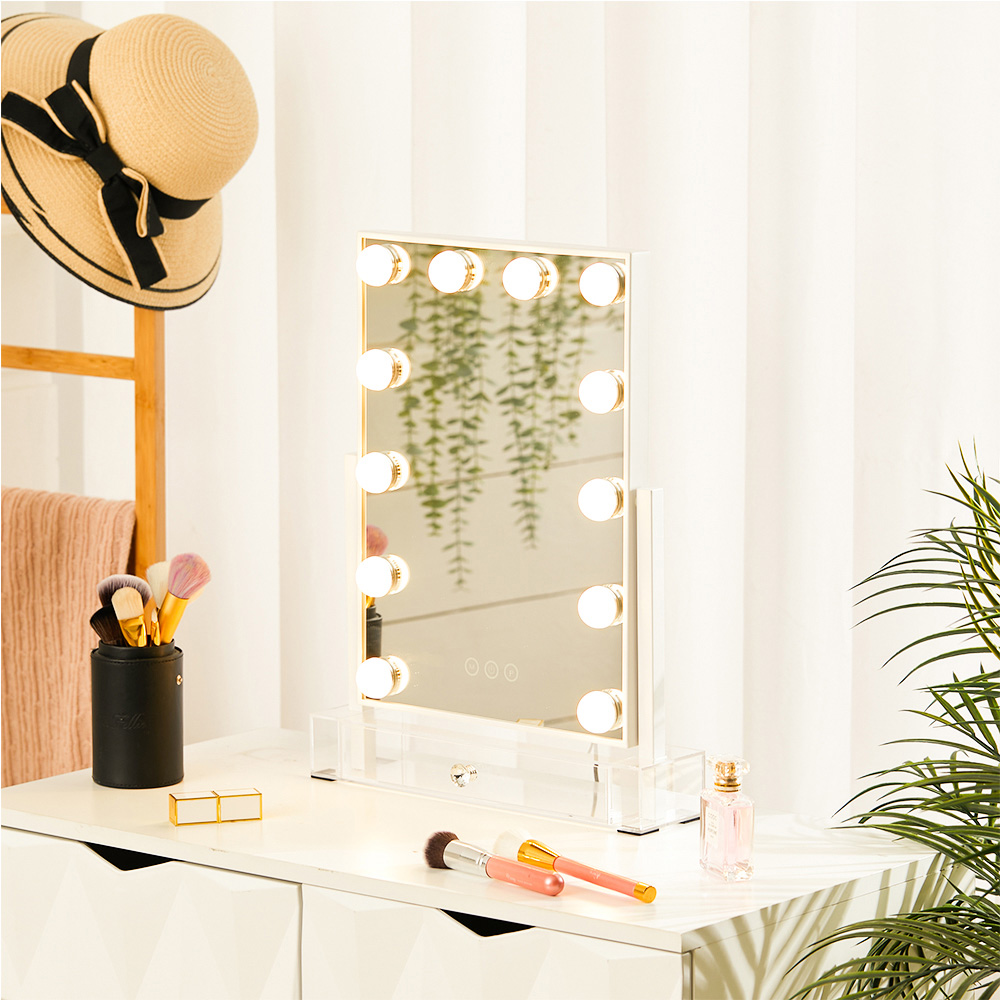 Living and Home White Rectangle LED Hollywood Vanity Makeup Mirror 36.5 x 47.5cm Image 7
