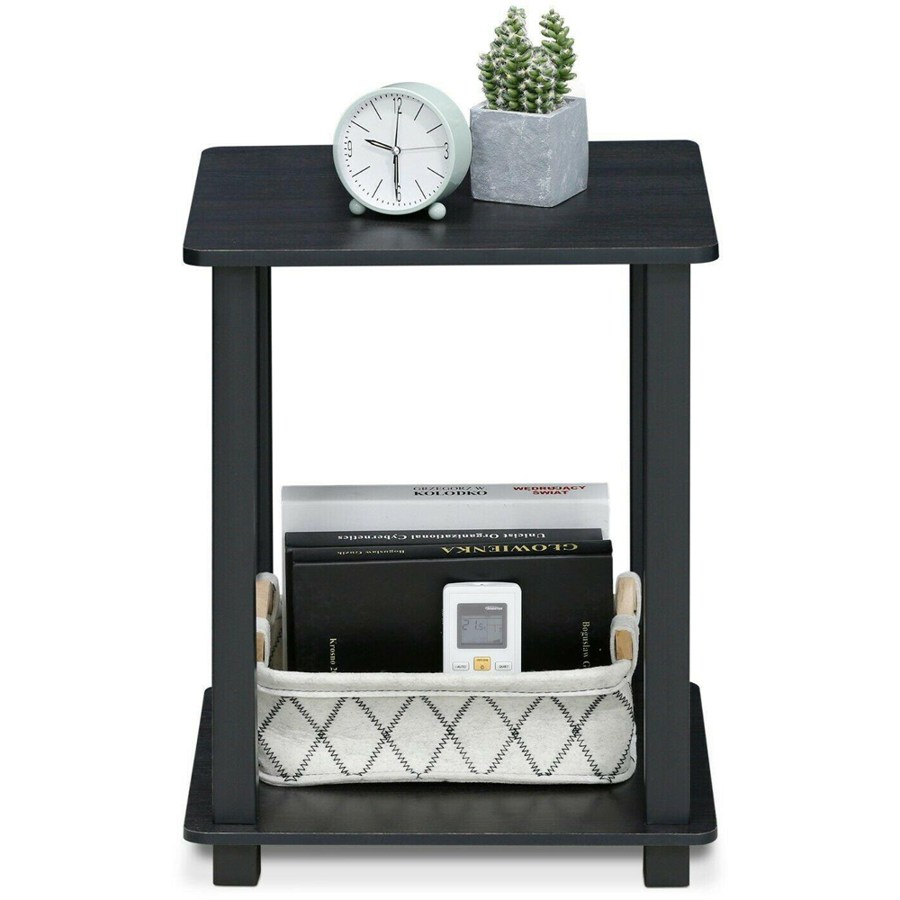 Walplus Simplistic Americano and Black End Table Set of 2 Image 6