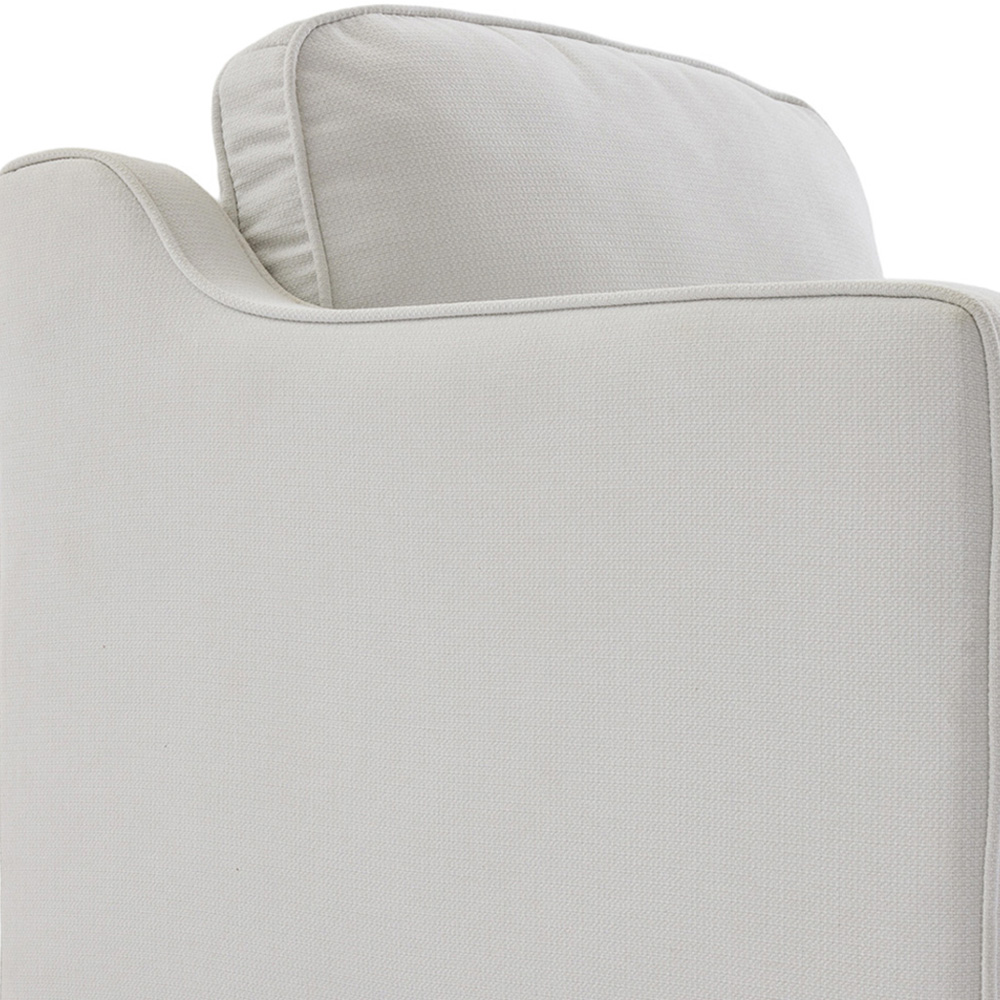 Living and Home Beige White Linen Sofa Chair Image 5