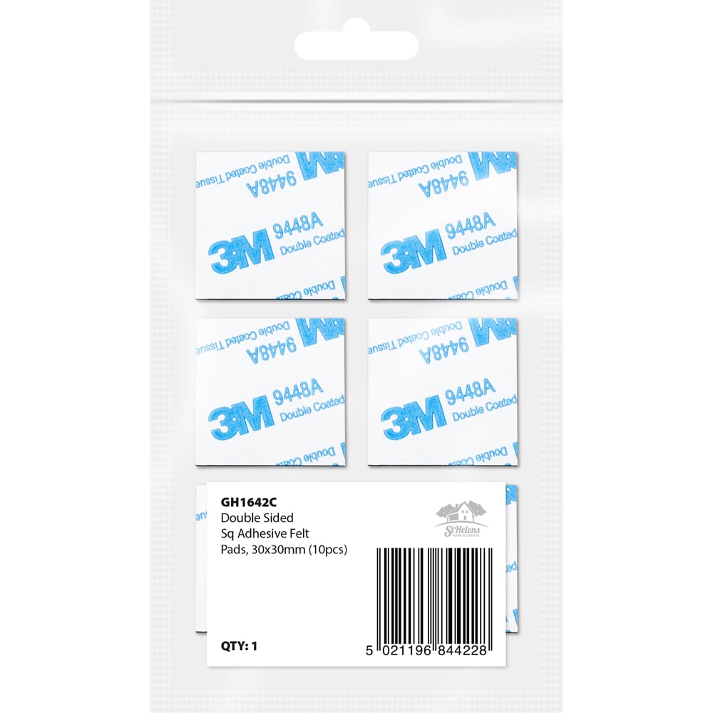 St Helens Grey Double-Sided Square Adhesive Mounting Pads 3cm 10 Pack Image 4