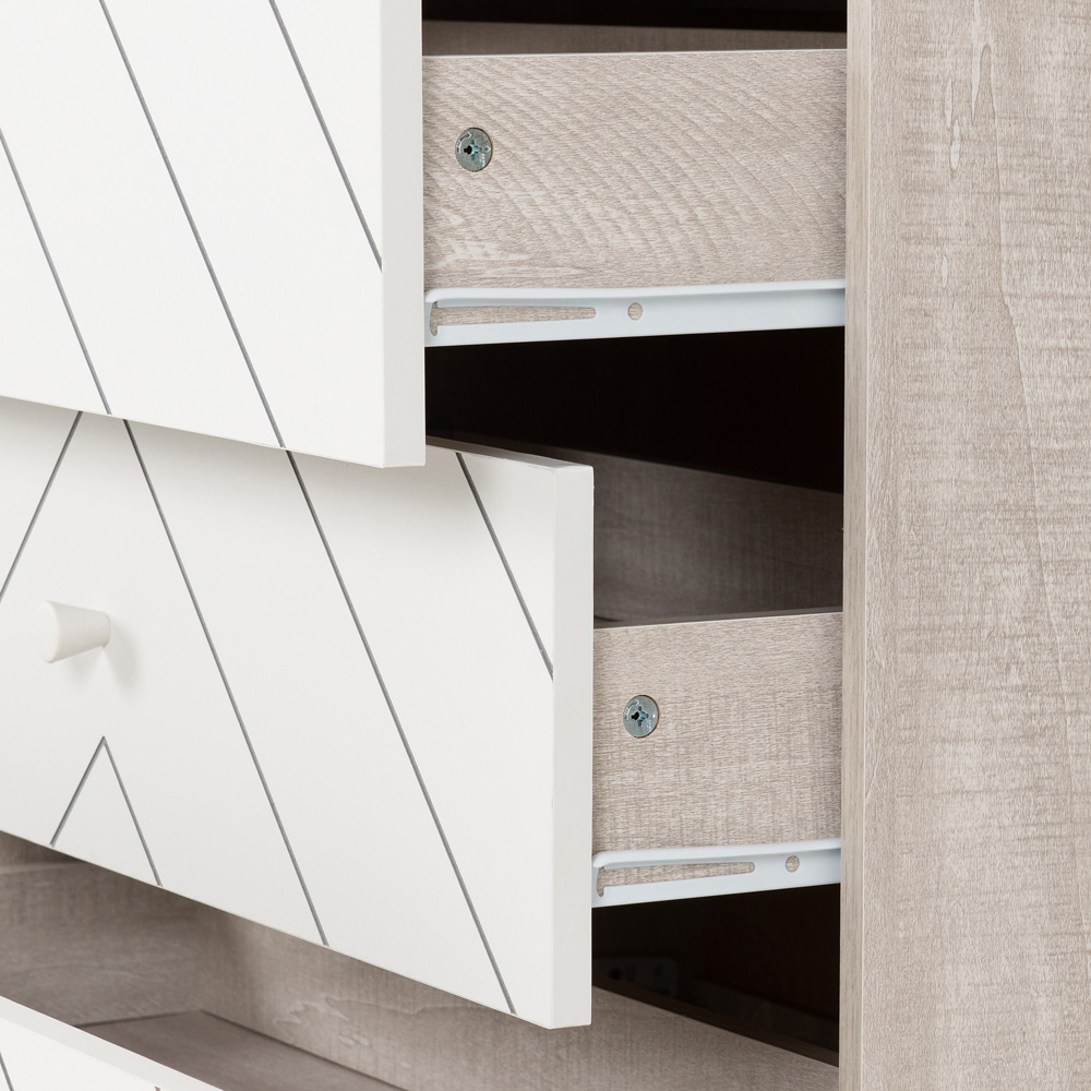 Seconique Dixie 3 Drawer Dusty Grey and White Chest of Drawers Image 4