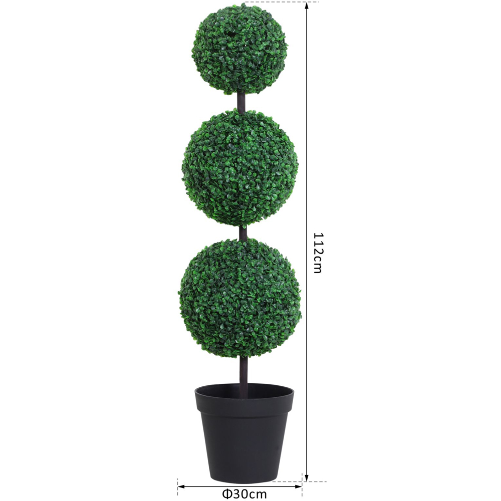 Outsunny Boxwood Ball Tree Artificial Plant In Pot 3.6ft 2 Pack Image 3