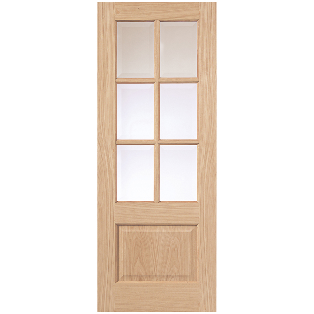 JB Kind Dove Classic Oak Glazed Internal Door 1981 x 762mm Image 1