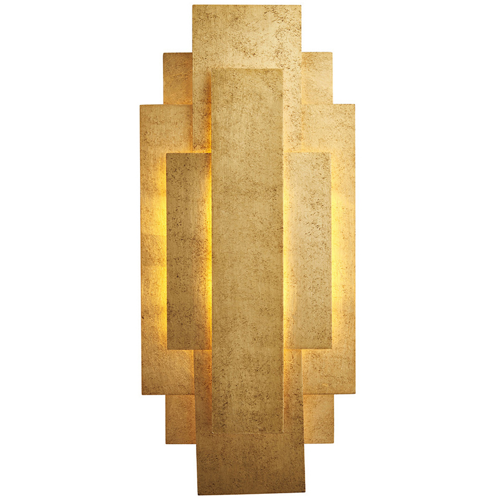 Merano Forli Antique Gold Leaf 2 Light Wall Lamp Image 1