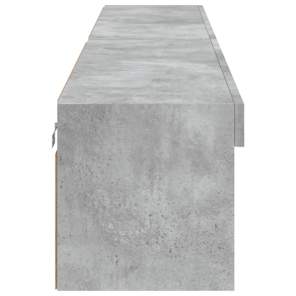 vidaXL 2 Shelf Concrete Grey TV Cabinet Set of 2 Image 8