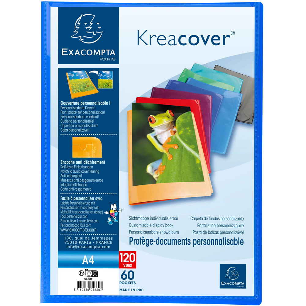 Exacompta KreaCover A4 Assorted Colour 60 Pocket Display Book 8 Pack Image 3